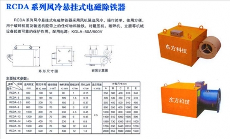 RCDA系列風冷式電磁除鐵器